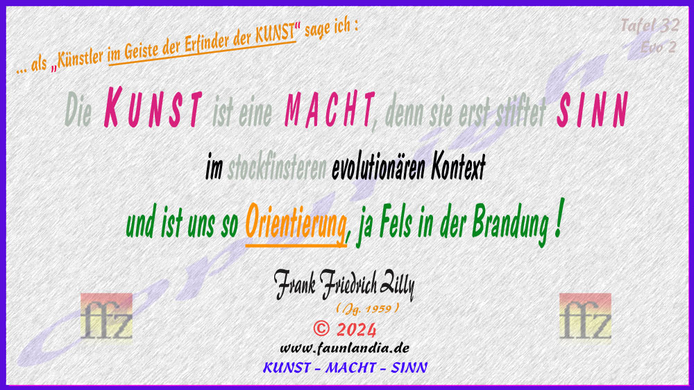 " KuMaSi :  KUNST - MACHT - SINN " ... ist eine Texttafel von Knstler Frank Friedrich Zilly aus Schielberg im Schwarzwald.