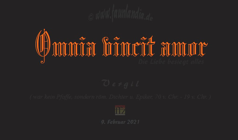 " Omnia vincit amor  -  Die Liebe besiegt alles "   eine Texttafel von Künstler Frank Friedrich Zilly aus Schielberg im Schwarzwald
